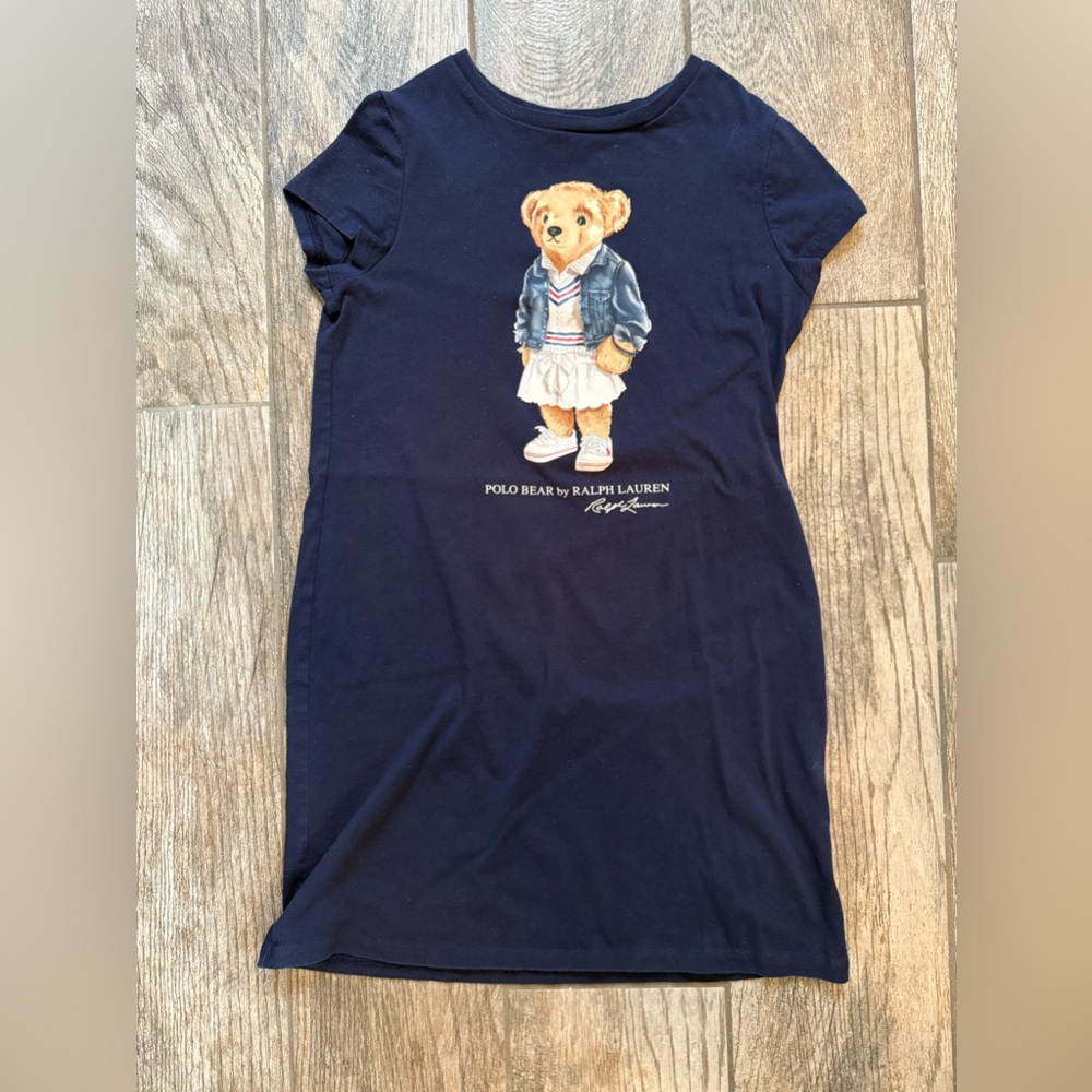 Ralph Lauren Navy Polo Bear T-Shirt Dress size 7